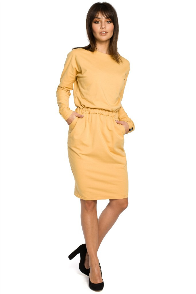 Sukienka - Ołówkowa - żółta